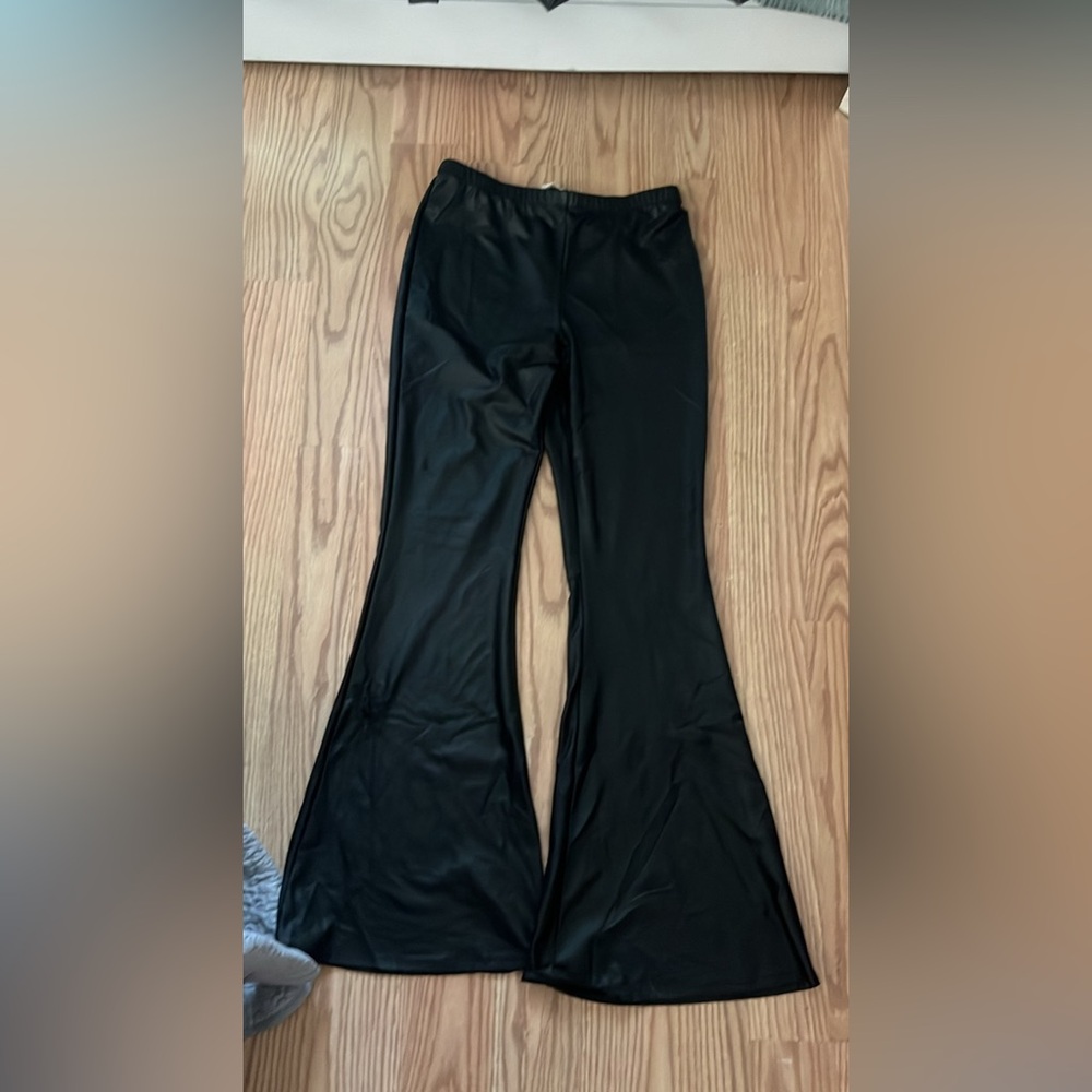 Leather flared pants xl